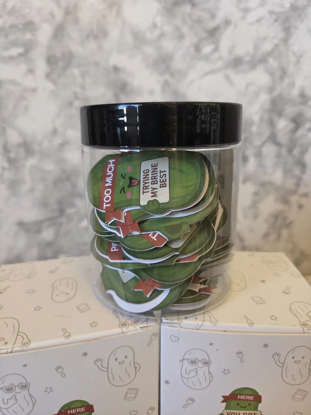 Positive Pickle Cards Jar, 60 Daily Positive Affirmation Cards